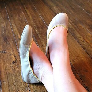 Gap Leather Scrunch Ballet Flats with Zipper